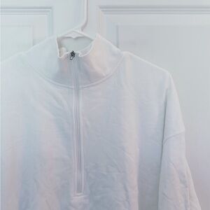 lululemon steady state 1/2 zip sweatshirt in white